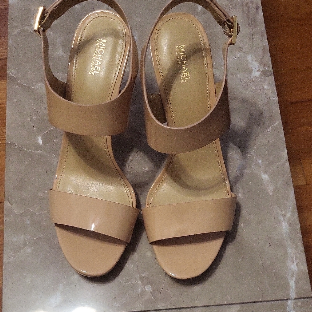 Michael Kors Tan Block Heel Sandals
